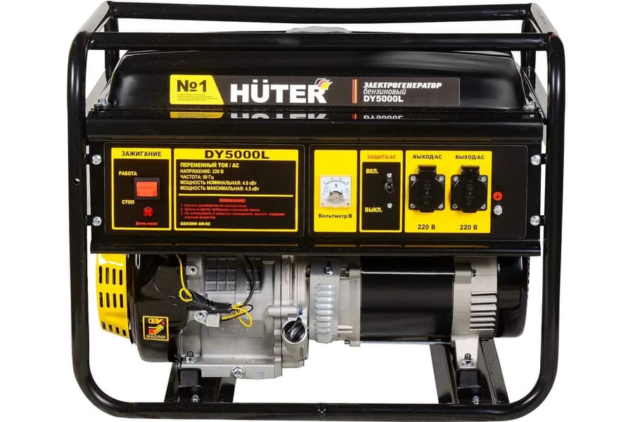 вид модели генератор бензиновый huter dy5000l