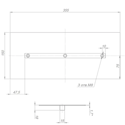 вид модели комплект лопастей grost для двухроторной затирочной машины 150x355 мм (4шт)