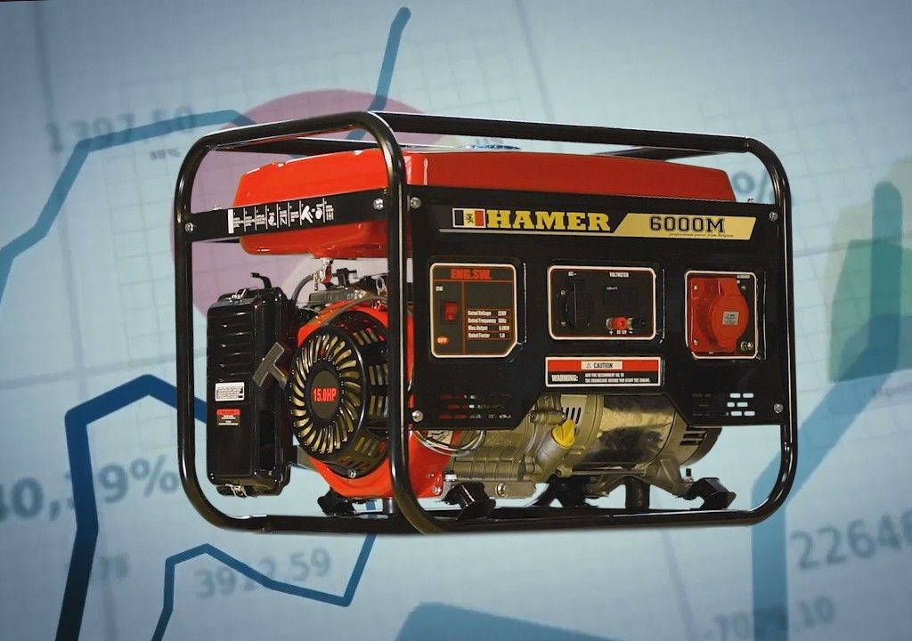 Бензогенератор HAMER 6000M вид модели бензогенератор hamer 6000m