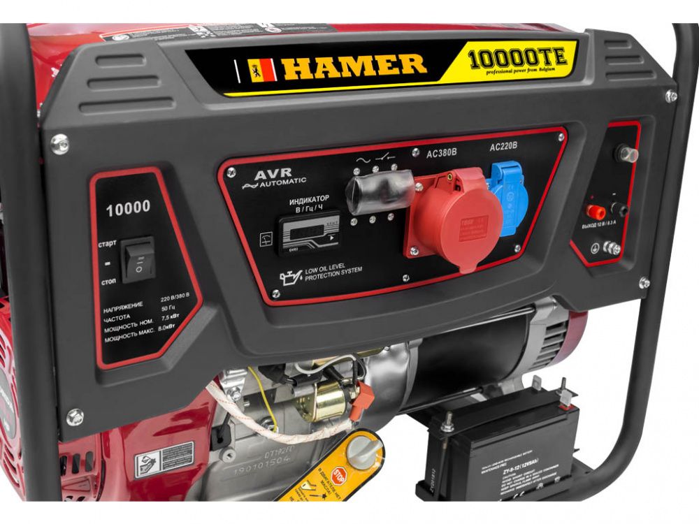 Бензогенератор HAMER 10000TE-PRO (трехфазный) вид модели бензогенератор hamer 10000te-pro (трехфазный)