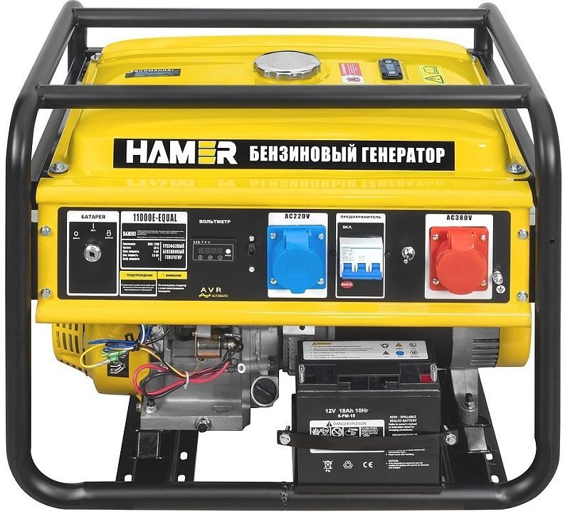 общий вид модели бензогенератор hamer 11000e-equal