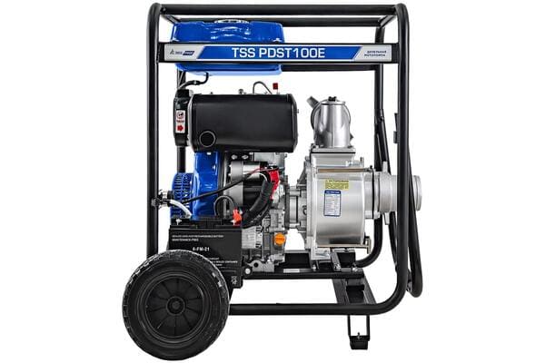 Мотопомпа дизельная TSS PDST100E (с электростартом, АКБ) вид модели мотопомпа дизельная tss pdst100e (с электростартом, акб)
