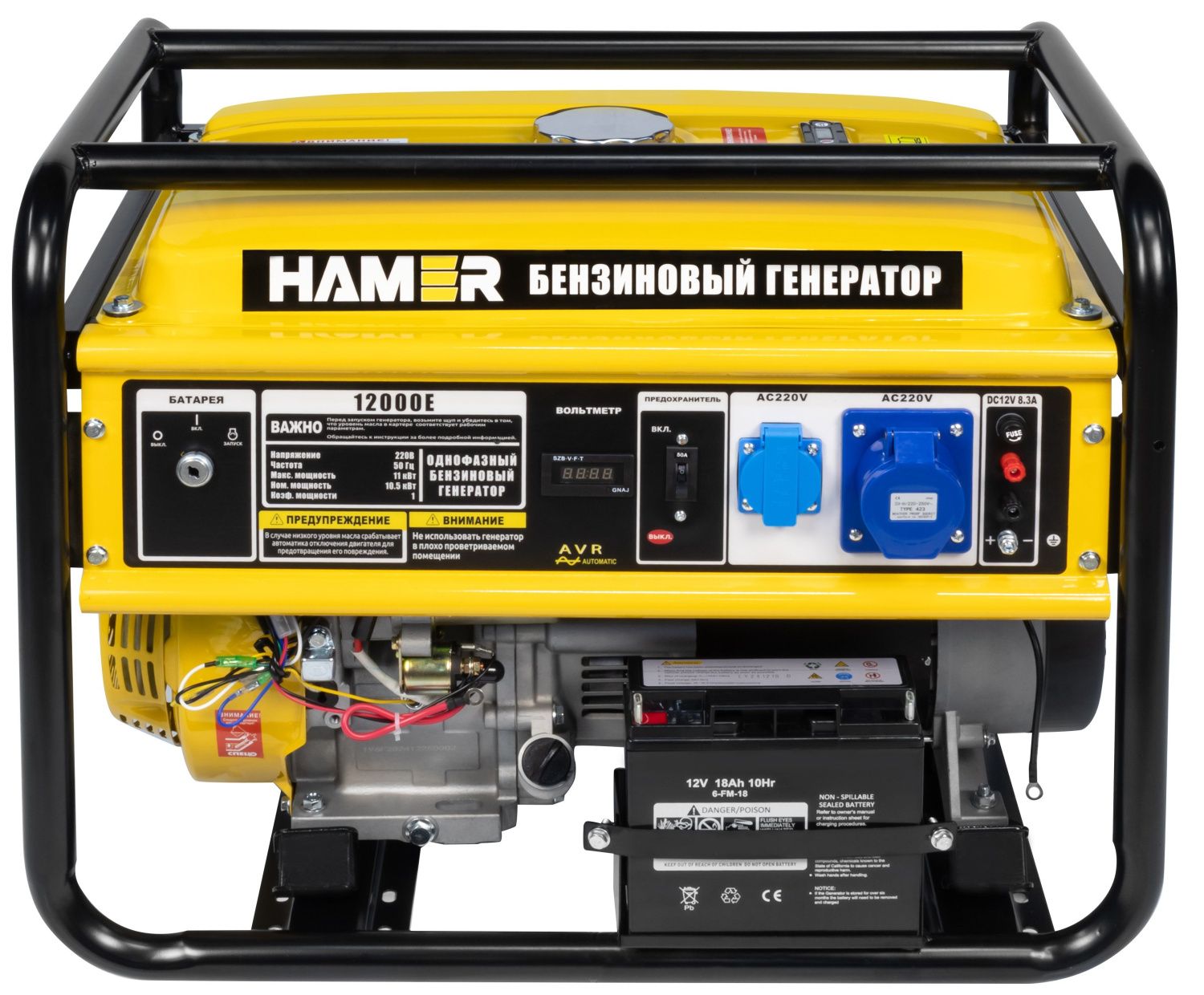 общий вид модели бензиновый генератор hamer 12000e