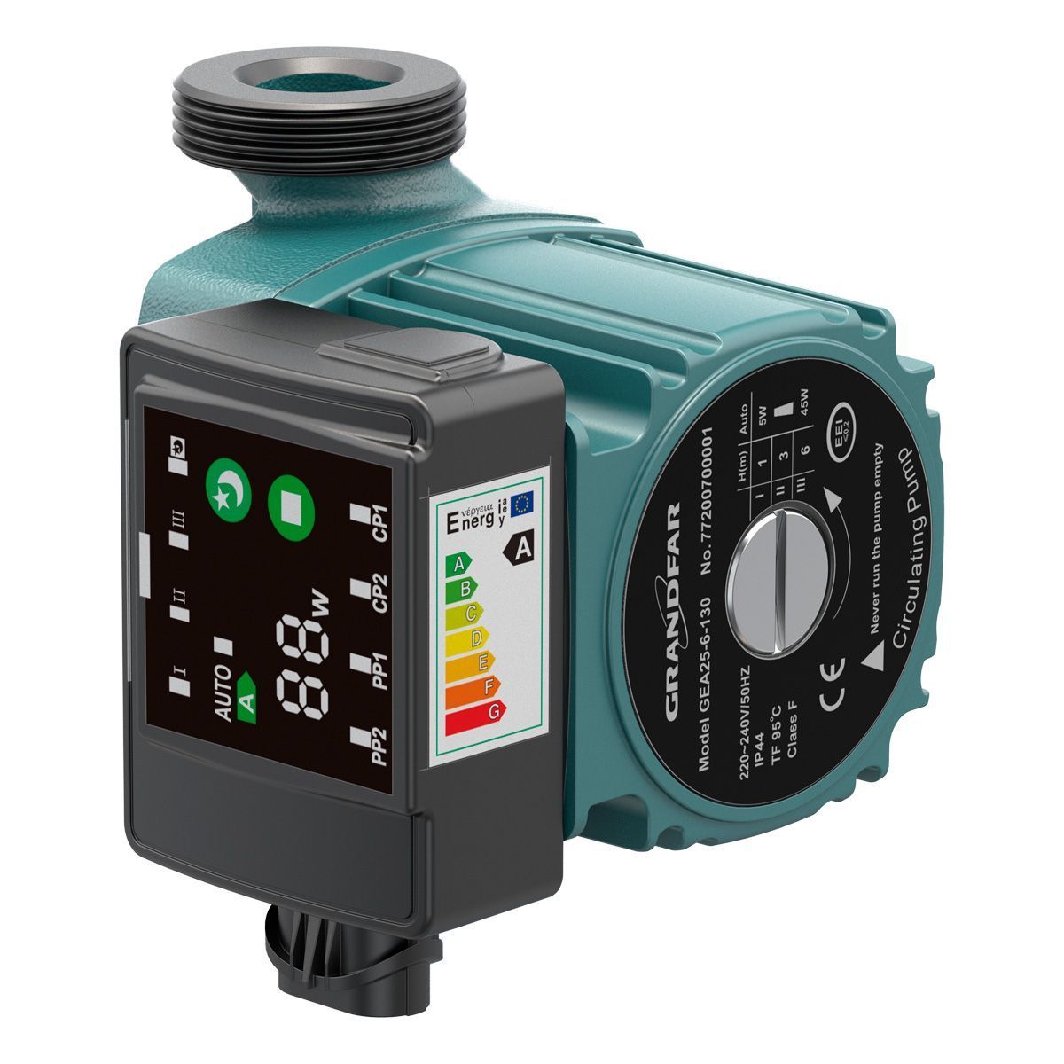 вид модели насос циркуляционный grandfar gea25-4-130