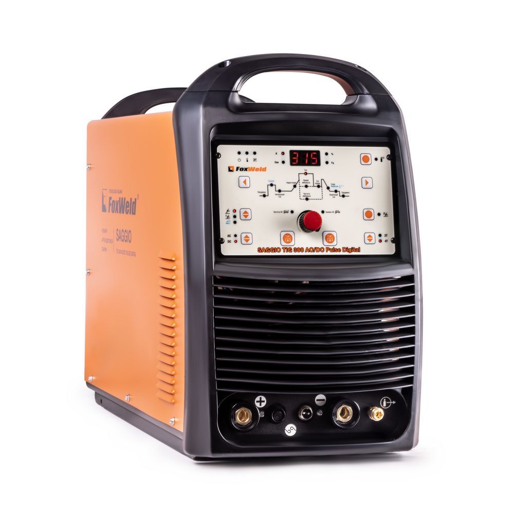 общий вид модели аппарат аргонодуговой сварки foxweld saggio tig 300 ac/dc pulse digital