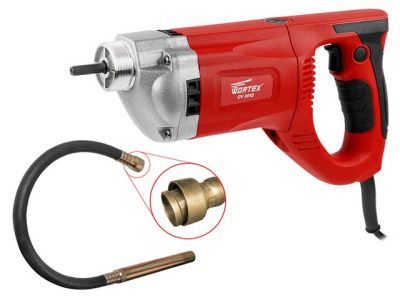 вид модели вибратор глубинный wortex cv 2012 в кор. + вал гибкий 1.5 м в сборе с вибронаконечником 50 мм