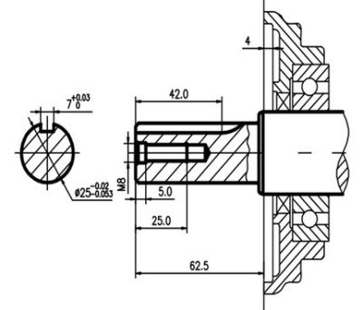 вид модели двигатель бензиновый tss excalibur s460 - k0 (вал цилиндр под шпонку 25/62.5 / key)