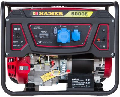 вид модели бензогенератор hamer 6000e-pro