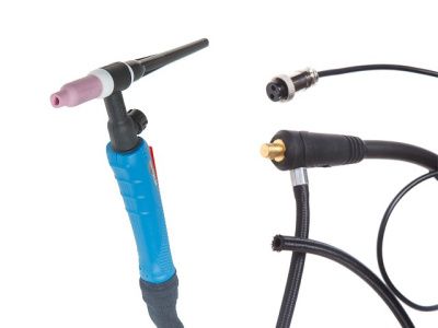 вид модели горелка сварочная tig wgt-17v (4м, 150а, разъем 10-25, вентиль) solaris